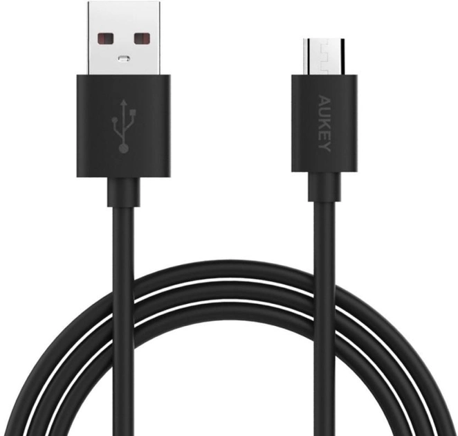 Kabel Aukey micro-USB – USB Type-A Quick Charge 0.3 m Black (5902666662071) - obraz 1