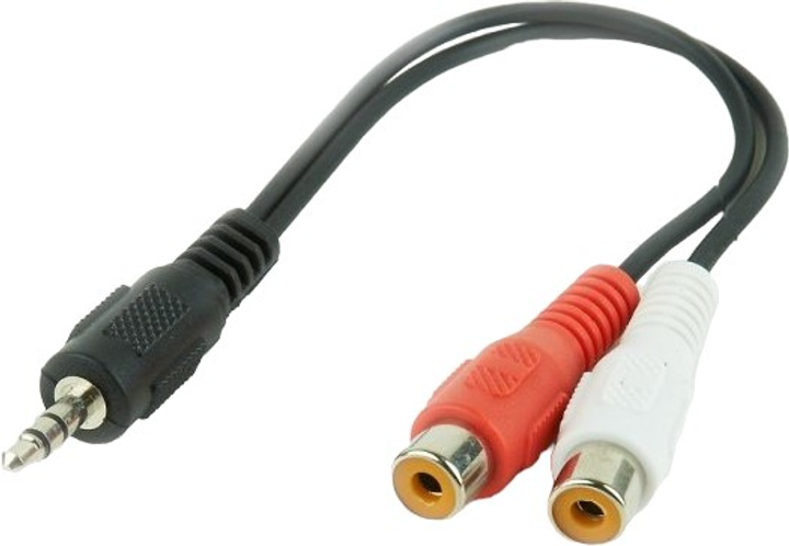 Kabel Cablexpert mini-jack 3.5 mm – 2 x RCA 0.2 m Black (8716309026215) - obraz 1