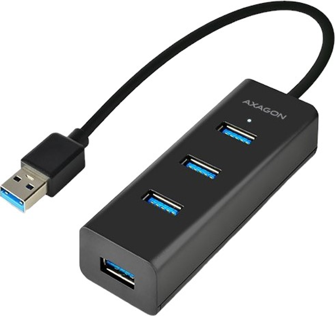 USB-хаб Axagon 4-портовий USB 3.2 Gen 1 0.3 м Black (8595247903525) - зображення 1
