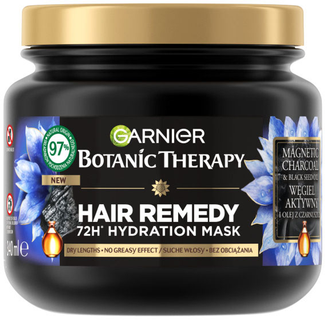 Маска для волосся Garnier Botanic Therapy зволожувальна з активованим вугіллям та олією чорного кмину 340 мл (3600542524612) - зображення 1