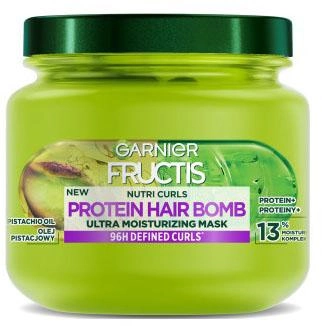 Маска для волосся Garnier Fructis Nutri Curls Protein Hair Bomb зволожувальна 320 мл (3600542542722) - зображення 1