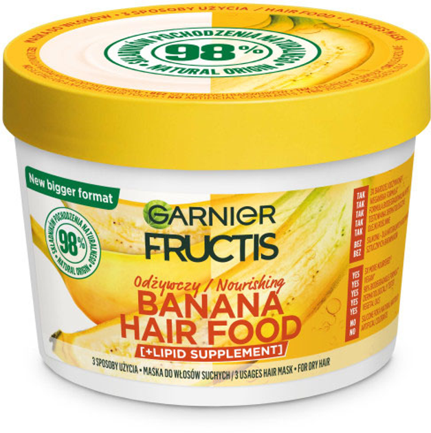 Маска для волосся Garnier Fructis Banana Hair Food живильна 400 мл (3600542513029) - зображення 1