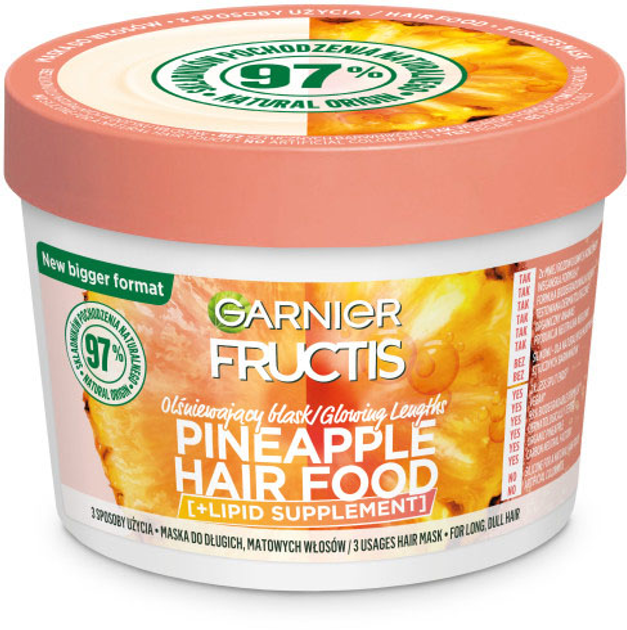 Маска для волосся Garnier Fructis Pineapple Hair Food 400 мл (3600542500395) - зображення 1