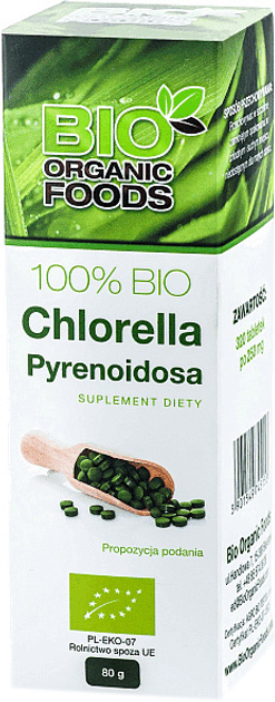 Дієтична добавка Bio organic food 100% Chlorella Pyrenoidosa 300 г (5901549747225) - зображення 1