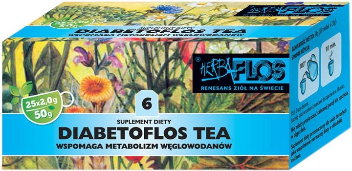 Трав'яний чай Herbapol HB Flos Diabetoflos Tea 25 шт (5902020822066) - зображення 1
