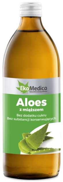 Sok naturalny Ekamedica Aloes z Miąższem 500 ml (5902596671921) - obraz 1