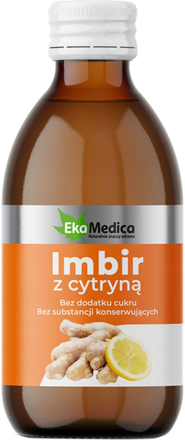 Sok naturalny Ekamedica Ginger with Lemon 250 ml (5902709520603) - obraz 1