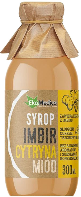 Syrop naturalny Ekamedica Imbir Cytryną Miód 250 ml (5902709520733) - obraz 1