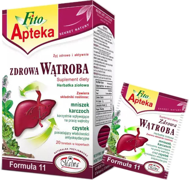 Трав'яний чай Fito Apteka Healthy Liver 20 шт (5902781002127) - зображення 1
