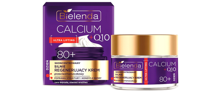 Крем для обличчя Bielenda Calcium + Q10 сильно регенеруючий проти зморшок 80+ 50 мл (5902169054427) - зображення 1