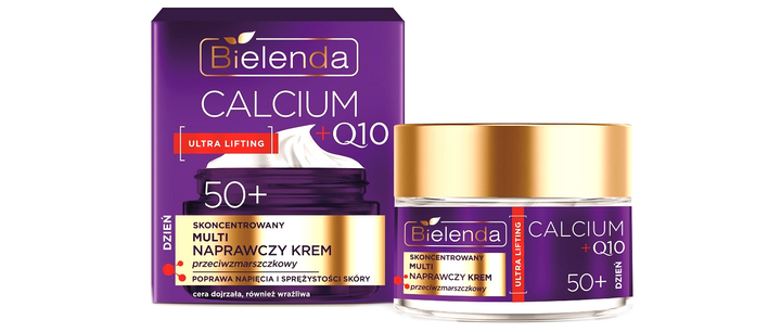 Krem do twarzy Bielenda Calcium + Q10 skoncentrowany multi naprawczy przeciwzmarszczkowy 50+ 50 ml (5902169054397) - obraz 1