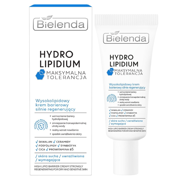 Krem do twarzy Bielenda Hydro Lipidium barierowy silnie regenerujący 50 ml (5902169051914) - obraz 1