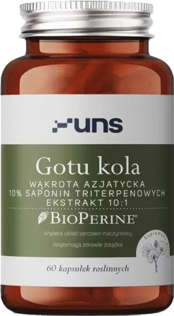 Suplement diety UNS Gotu Kola + Bioperine 60 vegan kapsułek (5904238962053) - obraz 1