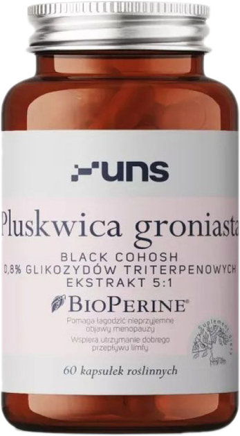Suplement diety UNS Pluskwica Groniasta + Bioperine 60 kapsułek (5904238962459) - obraz 1
