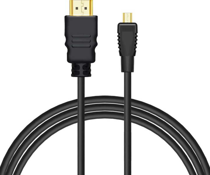 Kabel Savio HDMI – micro-HDMI 0.5 m Black (5901986046370) - obraz 1
