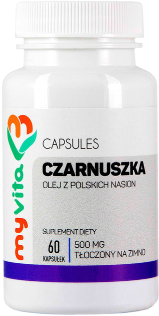 Suplement diety Myvita Olej z Czarnuszki 500 mg 60 kapsułek (5906874332764) - obraz 1