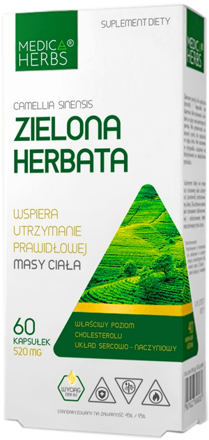 Suplement diety Medica Herbs Green Tea 60 kapsułek (5907622656187) - obraz 1