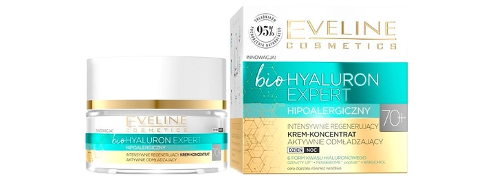 Krem-koncentrat do twarzy Eveline Cosmetics Bio Hyaluron Expert 70+ regenerujący odmładzający 50 ml (5903416007081) - obraz 1