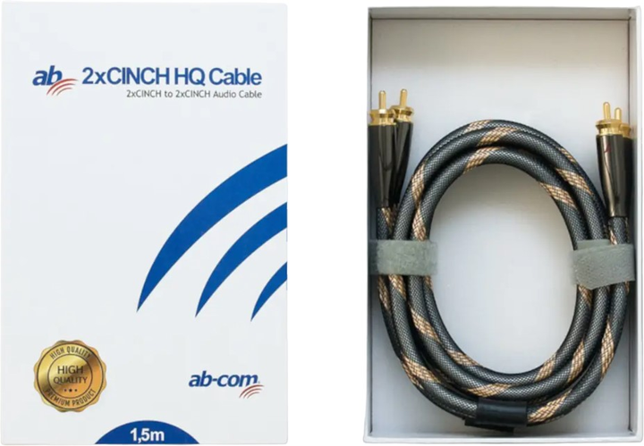 Kabel AB 2 x RCA 1.5 m Black (8588005998345) - obraz 1