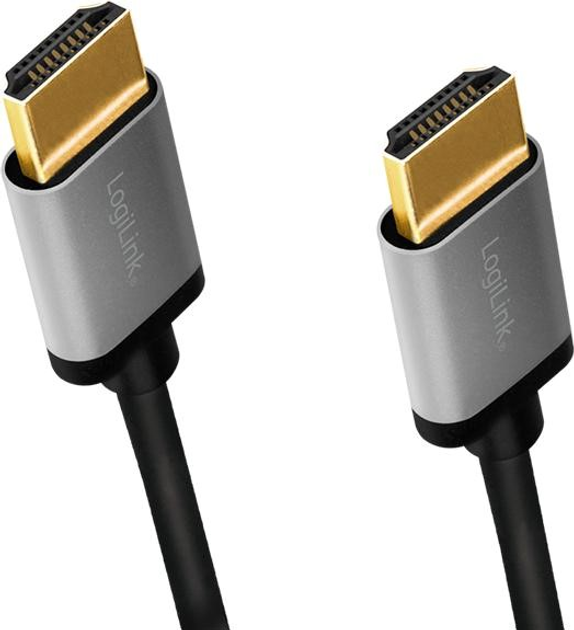 Kabel Logilink HDMI – HDMI 4K 60 Hz Aluminium 1 m Black (4052792062137) - obraz 1