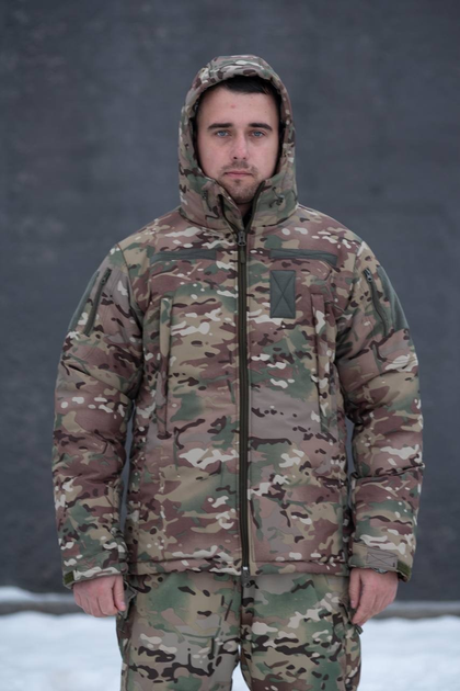 Мужская тактическая куртка с подкладкой Omni-Heat мультикам с липучками под шевроны L - изображение 1