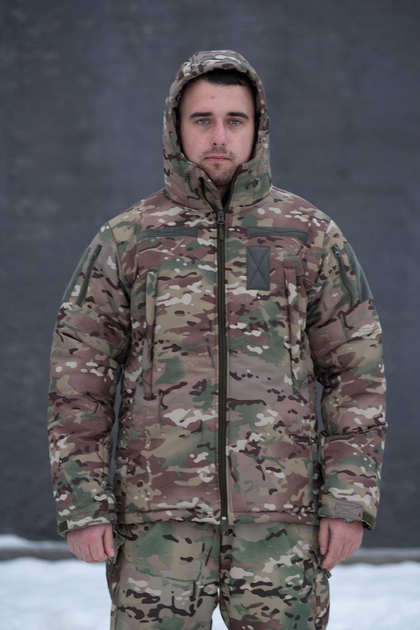 Чоловіча тактична куртка з підкладкою Omni-Heat мультикам з липучками під шеврони 3XL - зображення 1