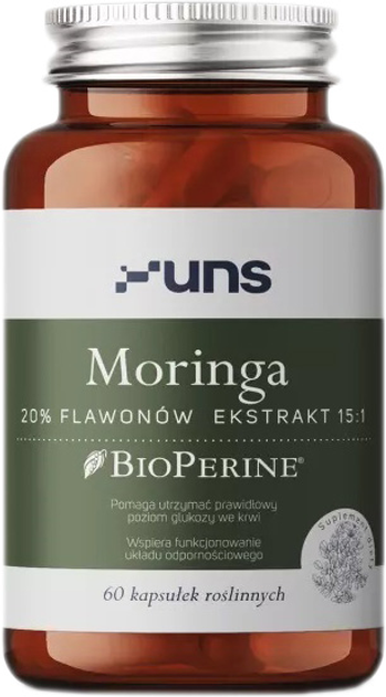 Дієтична добавка UNS Moringa with Bioperine 60 капсул (5904238962374) - зображення 1