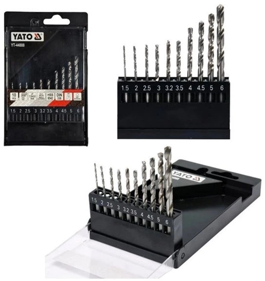 Zestaw wierteł do metalu YATO HSS6542 1.5-6 mm HEX-1/4" w walizce 10 szt. (YT-44888) - obraz 2