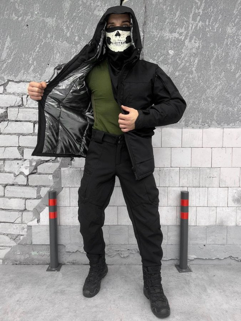 Зимовий тактичний костюм black розмір 2XL - зображення 2