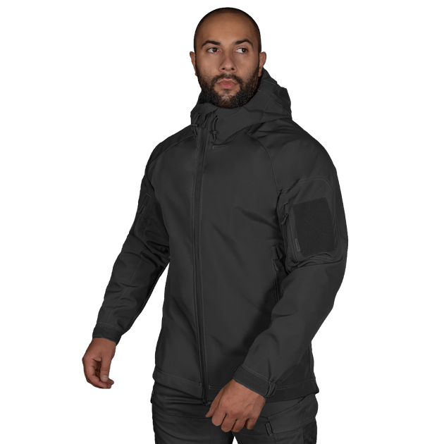 Куртка тактична демісезонна чоловіча для силових структур Stalker SoftShell Чорна (7226), XL - зображення 2