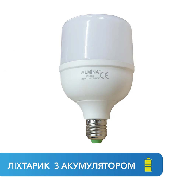 Фонарик лампочка ALMINA DL-030 30W Пластик Белый – фото, отзывы ...