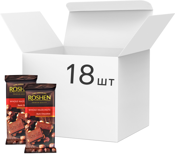 Акция на Упаковка шоколаду Roshen Екстрачорний з цілими лісовими горіхами 90 г х 18 шт. от Rozetka