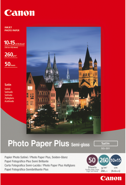 Фотопапір Canon Photo Paper Plus Semi-gloss SG-201 50 аркушів (1686B015) - зображення 1
