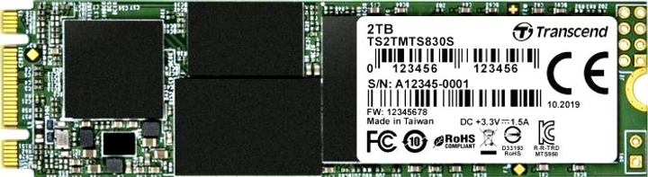 Dysk SSD Transcend 830S 2TB M.2 SATA III 3D-NAND TLC (TS2TMTS830S) - obraz 1