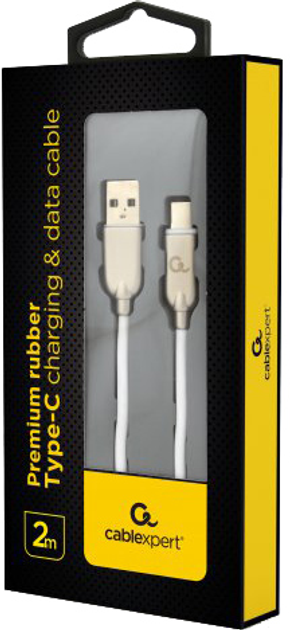 Kabel Cablexpert USB - USB Type-C 2 m Biały (CC-USB2R-AMCM-2M-W) - obraz 2