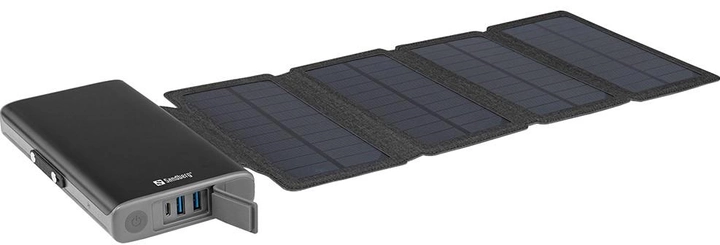 Powerbank solarny Sandberg 25000 mAh Solar Black (5705730420566) - obraz 1