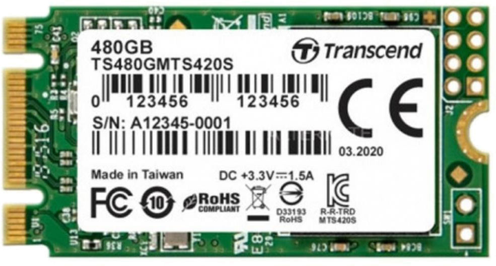 SSD диск Transcend MTS420S 480GB M.2 2242 SATAIII 3D NAND TLC (TS480GMTS420S) - зображення 1