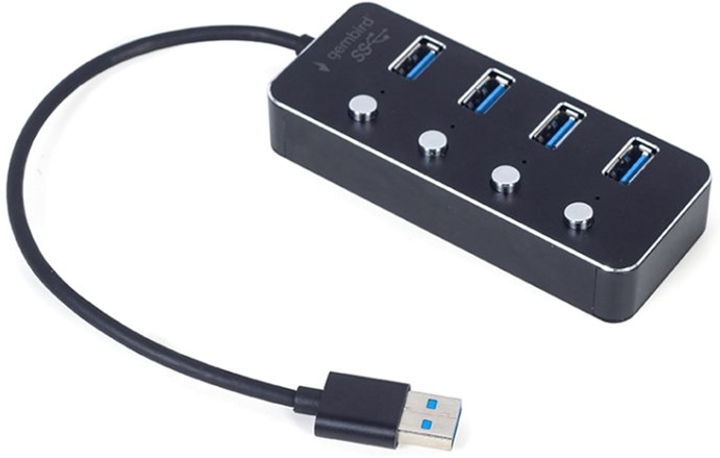 USB-хаб на 4 порти USB 3.0 Gembird UHB-U3P4P-01 - зображення 1
