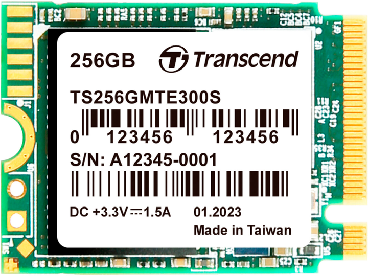 Dysk SSD Transcend 300S 256GB NVMe M.2 2230 PCIe 3.0 x4 3D NAND TLC (TS256GMTE300S) - obraz 1