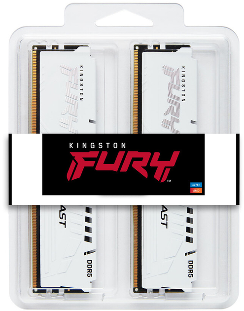 Pamięć Kingston FURY DDR5-5200 131072 MB PC5-41600 (Komplet 4x32768) Beast 2Rx8 White (KF552C40BWK4-128) - obraz 4
