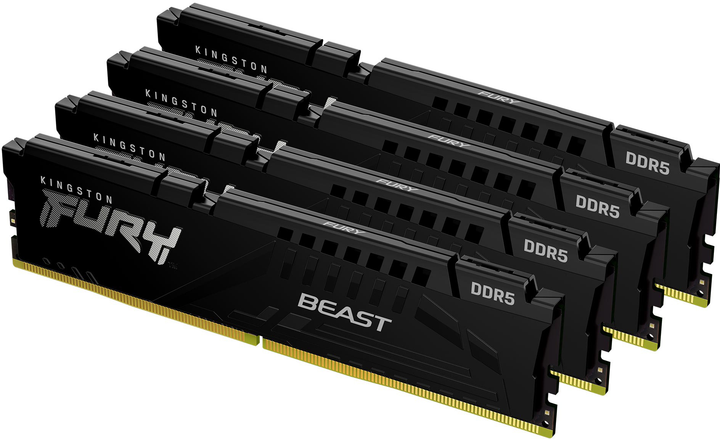 Pamięć Kingston FURY DDR5-5600 65536 MB PC5-44800 (Komplet 4x16384) Beast 1Rx8 Black (KF556C40BBK4-64) - obraz 1