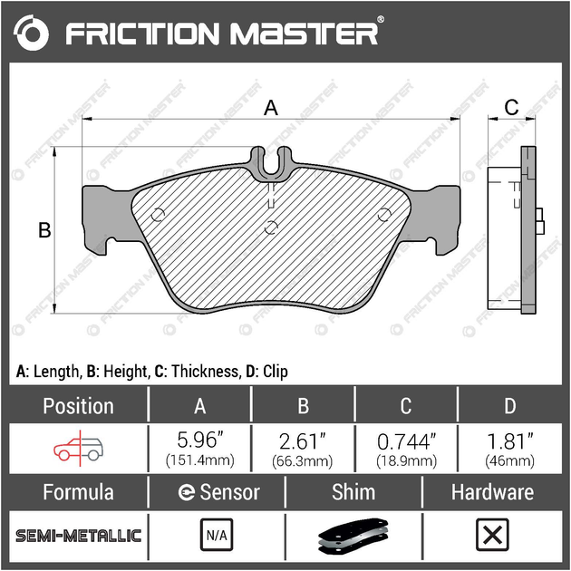 Тормозные колодки Friction Master MKD710 - изображение 2