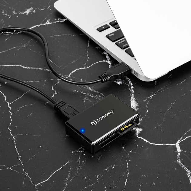 Кардрідер Transcend TS-RDF9K2 USB3.1 Gen1 All-in-1 Multi Card Reader UHS-II SD/microSD/CF - зображення 5