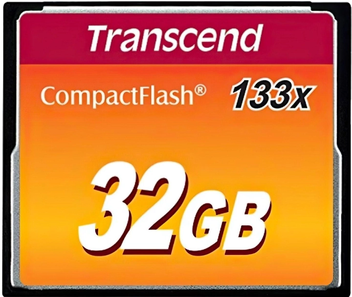 Карта пам'яті Transcend CompactFlash 32GB 133x (TS32GCF133) - зображення 1