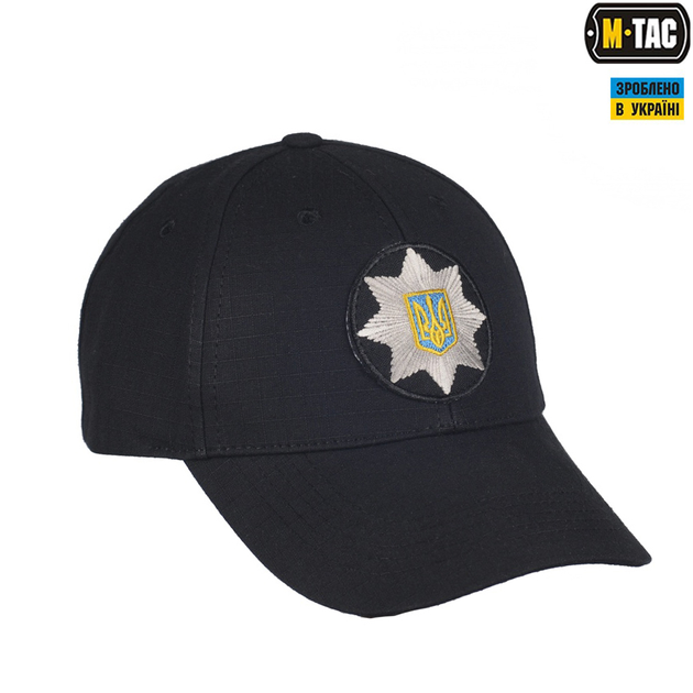 Бейсболка M-TAC POLICE Ріп-стоп Black Size S/M - зображення 1