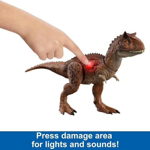 Фігурка Mattel Jurassic World Epic Attack Battle Кусаючий Карнозавр 25 cм (194735137725) - зображення 2