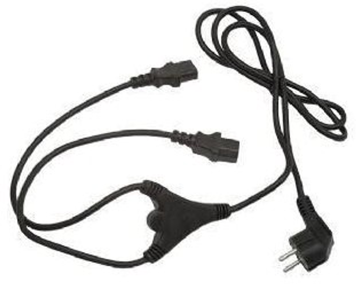 Kabel zasilający Cablexpert PC-186-ML6 CEE7/17-C13 x 2 VDE w krztałcie litery Y 2 m - obraz 1