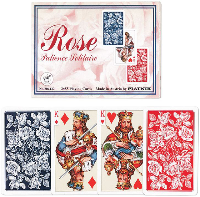 Карти гральні Piatnik Rose для пасьянсу 2 колоди x 55 карт (9001890204432) - зображення 1