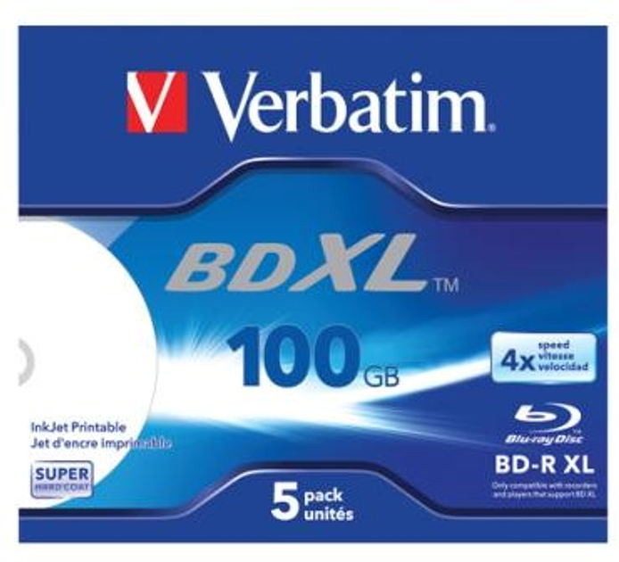 Оптичний диск Verbatim BD-R XL 100 GB 4x Jewel 5 шт (23942437895) - зображення 1