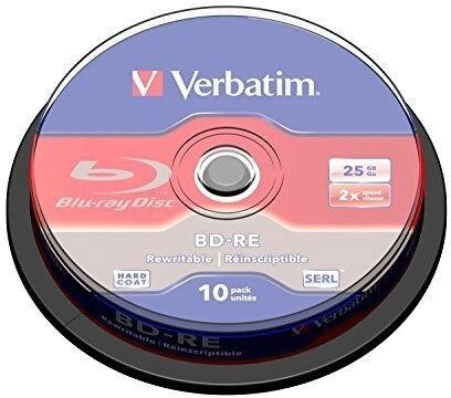 Dysk optyczny Verbatim BD-RE SL LTH Type 25 GB 2x Cake Box 10 szt (23942436942) - obraz 1